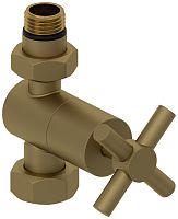 Сунержа 032-1409-1234 Вентиль прямой, (крест) G 1/2" НР х G 3/4" НГ, матовое золото