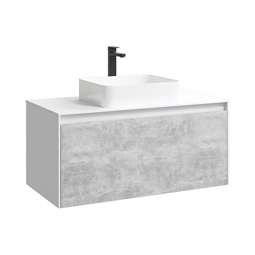 Aqwella MOB0712BS 5 stars Mobi Фасад тумбы под умывальник 120 бетон светлый купить  в интернет-магазине Сквирел