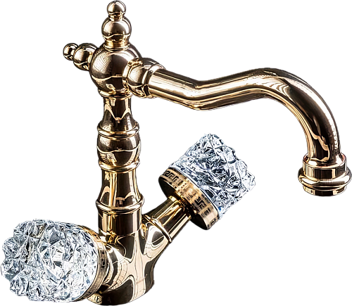 Boheme 292-CRST Crystal Смеситель для умывальника, высокий, золото