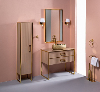 Тумба без раковины Armadi Art Monaco 100 Капучино золото