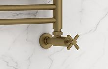 Сунержа 032-1408-1212 Вентиль угловой, (крест) G 1/2" НР х G 1/2" НР, матовое золото