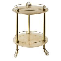Migliore 16786 Cristalia Столик на колесиках, стекло/бронза/Swarovski