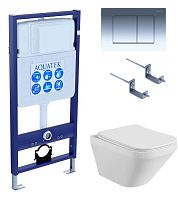 Aquatek SET Лира-010 4 в 1 Комплект: рама Standard INS-0000012 + крепеж KKI-0000002 + кнопка KDI-0000010 + унитаз AQ1155-00 с крышкой-сиденьем Soft-close, белый