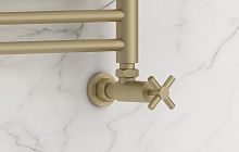 Сунержа 022-1408-1234 Вентиль угловой, (крест) G 1/2" НР х G 3/4" НГ, матовая шампань