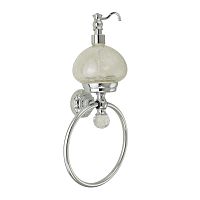 Migliore ML.CRS-60.226.CR CRISTALIA Дозатор жидкого мыла с кольцом настенный, стекло,хром,SWAROVSKI