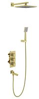 Душевая система Timo Tetra-Thermo SX-0199/17SM скрытого монтажа с термостатом, золото матовое