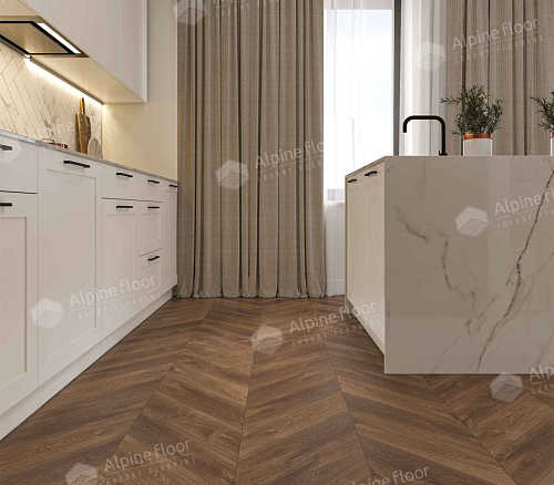 Каменно-полимерная плитка Alpine Floor Альпийский шеврон (Chevron Alpine) ECO 18-13 Дуб Коричневый Chevron онлайн Каменно-полимерная плитка Alpine Floor Альпийский шеврон (Chevron Alpine) ECO 18-13 Дуб Коричневый Chevron купить