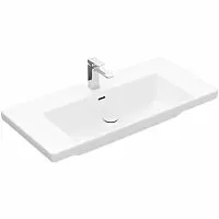 Villeroy & Boch 4A70A501 Subway 3.0 Раковина для установки на тумбу 100х47 см, 1 отв. под смеситель, с переливом, нешлифованный, альпийский белый (White Alpin)
