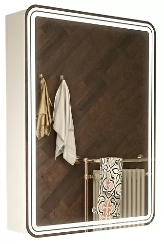 Azario CS00069512 Adriana Зеркальный шкаф подвесной, с подсветкой, 60х80 см, белый купить  в интернет-магазине Сквирел
