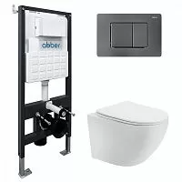 Abber BEQUEM AC1100T-AC0105-AC0120NG Комплект: Унитаз, Инсталляция, Кнопка смыва