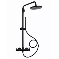 Aquame AQM8001MB Душевая система для душевых кабин D200 мм, 1 режим, матовый черный