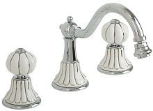 Migliore 19010 Olivia Смеситель для биде, Click-clack, белый с декором платина/хром
