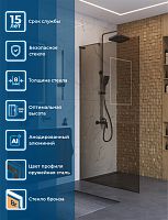 BelBagno Uno UNO-L-1-TB-100-BR-GM Душевая перегородка
