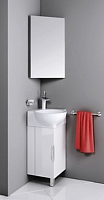 Сет №1622_POR0104WW, Напольная тумба + 4640021061435, Дельта Умывальник + Rio.04.33, Угловой зеркальный шкаф для ванной