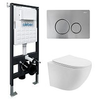 Abber BEQUEM AC1100-AC0105-AC0121MCH Комплект: Унитаз, Инсталляция, Кнопка смыва