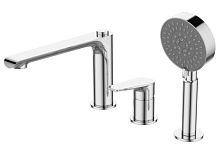 BelBagno ANCONA-BVD3-CRM Смеситель на борт ванны, с ручным выдвижным душем, хром