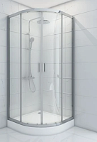 Сет №1559_ROUND 90, Душевое ограждение без поддона + OMEGA/RADIUS, Поддон акриловый