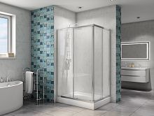 BelBagno DUE-AH-2-100/80-C-Cr Душевой уголок 190х100х80 см, стекло прозрачное/профиль хром