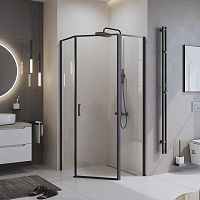 BelBagno UNO-195-P-1-90-C-NERO Душевой уголок 195х90х90 см, стекло прозрачное/профиль черный
