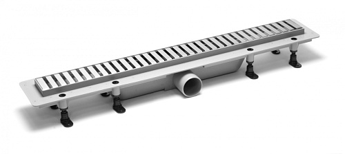 Plastbrno SZA3850 Design 3 Сливной канал комбинированный, решетка из нержавеющей стали, L = 850, серый