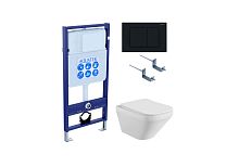 Aquatek SET Лира-012 4 в 1 Комплект: рама Standard INS-0000012 + крепеж KKI-0000002 + кнопка KDI-0000012 + унитаз AQ1155-00 с крышкой-сиденьем Soft-close, белый