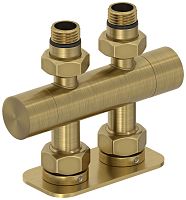 Сунержа 051-1417-1234 Вентиль 2х1/2" прямой скрытый-скрытый EU50, состаренная латунь