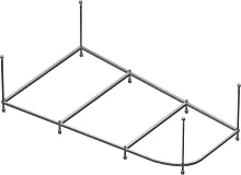 Riho 2YNDL1179 Delta Каркас для ванны 160х80 см R усиленный, серый