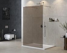 Cezares LIBERTA-L-2-120-BR-Cr Душевая перегородка с возможностью двустороннего входа, стекло бронза, профиль хром, 1200x1950 мм