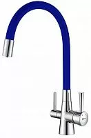 Lemark LM3075C-Blue Comfort Смеситель для кухни, с гибким изливом, хром/синий