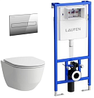 Laufen 8.6996.6.000.000.R PACK PRO RIMLESS Набор: подвесной унитаз + инсталляция + кнопка + сиденье