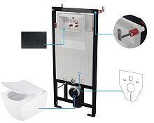 Deante CDZN6ZPW Anemon Zero Комплект: инсталляции с унитазом, клавиша черный матовый
