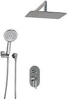 WasserKRAFT A16169 Комплект для душа с верхней душевой насадкой и лейкой, хром