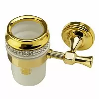 Migliore 31252 Dubai Стакан настенный, белый/Swarovski/декор золото/золото купить  в интернет-магазине Сквирел