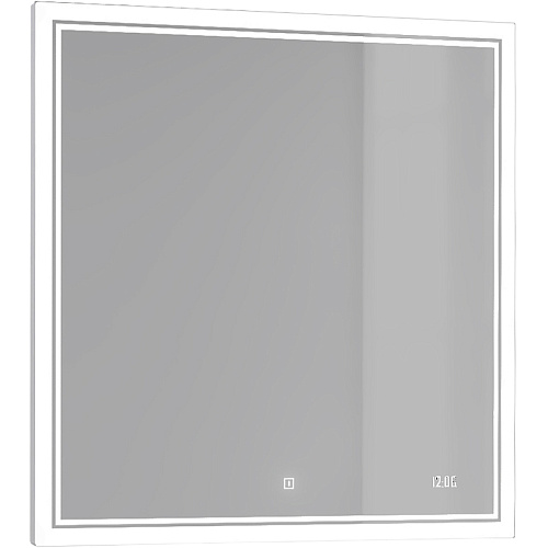 Jorno Sli.02.77/W Slide Зеркало 80х80 см, с подсветкой, сенсорным выключателем и часами купить  в интернет-магазине Сквирел