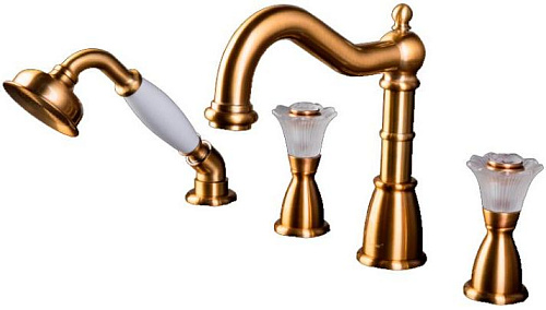 Boheme 391-Camelia Сamelia Смеситель на борт ванны, скрытого монтажа, бронза/белый