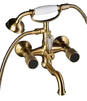 Boheme 313-Royal/CRST black Royal Cristal Смеситель для ванны, с душевым комплектом, бронза/черный