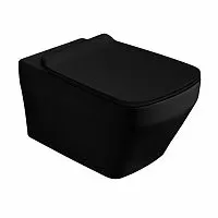 SIMAS BB18nero matt Baden Baden Унитаз подвесной безободковый 56х36 см, цвет черный матовый (без креплений F85)