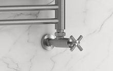 Сунержа 071-1408-1212 Вентиль угловой, (крест) G 1/2" НР х G 1/2" НР, сатин