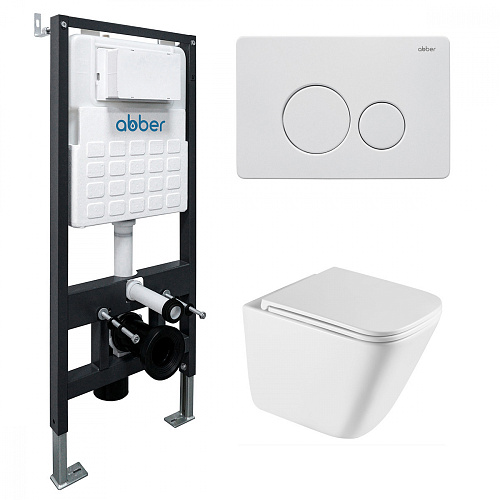 Abber Rechteck AC1219TC-AC0105-AC0121MW Инсталляция с подвесным унитазом Abber Rechteck AC1219TC-AC0105-AC0121MW Инсталляция с подвесным унитазом