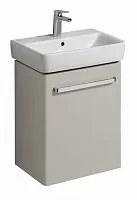 Geberit Renova Compact 862056000 Шкафчик под раковину, 500х604х337 мм, крепление дверей справа/слева, корпус светло-серый матовый, фасад светло-серый глянец купить  в интернет-магазине Сквирел