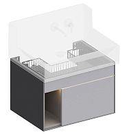 Kerama Marazzi LO.M.65/GRAY Logica M Тумба под раковину подвесная 65х46 см, стальной серый