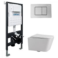 Abber Rechteck AC1201-AC0105-AC0120 Комплект: Унитаз, Инсталляция, Кнопка смыва