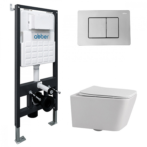 Abber Rechteck AC1201-AC0105-AC0120 Комплект: Унитаз, Инсталляция, Кнопка смыва