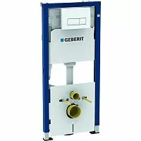 Geberit 458.128.21.1 Duofix Монтажный элемент для подвесного унитаза, 112 см, со смывным бачком скрытого монтажа Delta 12 см, смывная клавиша Delta51