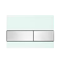 TECE 9240804 TECEsquare, Панель смыва, cтекло зеленое/клавиши шлифованная нерж. сталь