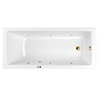 WHITECROSS 0101.160070.100.SOFT.GL Wave Акриловая ванна с гидромассажем, 160х70 см, белая