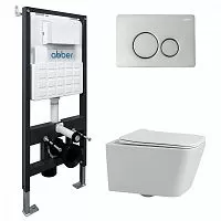Abber Rechteck AC1201-AC0105-AC0121 Комплект: Унитаз, Инсталляция, Кнопка смыва