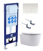 Aquatek ЕВРОПА Set AQUATEK ЕВРОПА New-013 4в1 Комплект: Унитаз, Инсталляция, Кнопка смыва