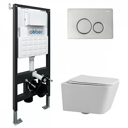 Abber Rechteck AC1201-AC0105-AC0121 Комплект: Унитаз, Инсталляция, Кнопка смыва