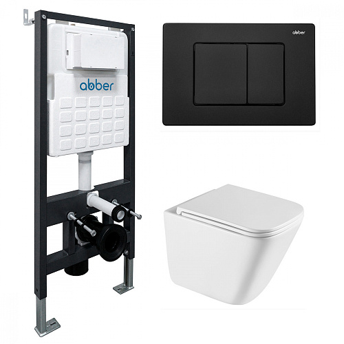 Abber Rechteck AC1219TC-AC0105-AC0120MB Инсталляция с подвесным унитазом